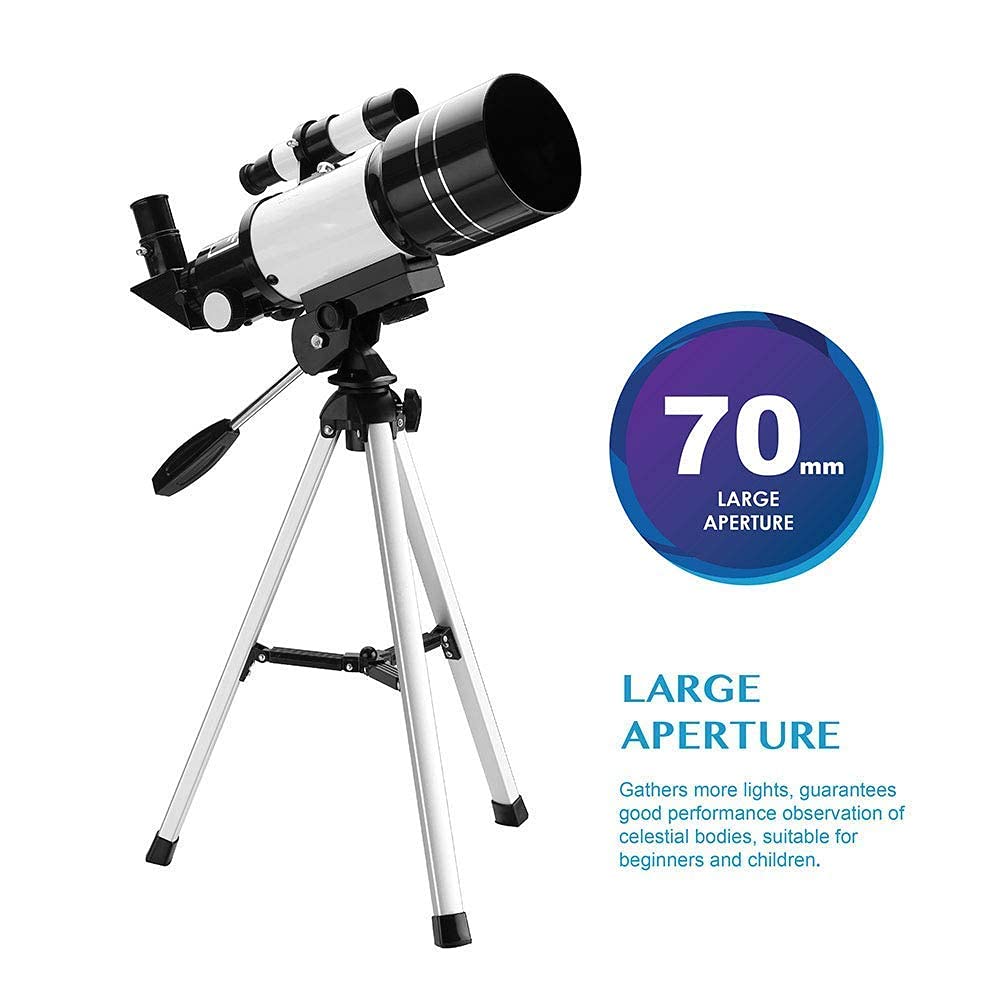 Telescopio, telescopio Refractor astronómico con Soporte para teléfono Inteligente y trípode Telescopio Reflector 15-140X Telescopio Ideal para Principiantes Alcance de Viaje para observar el Planeta