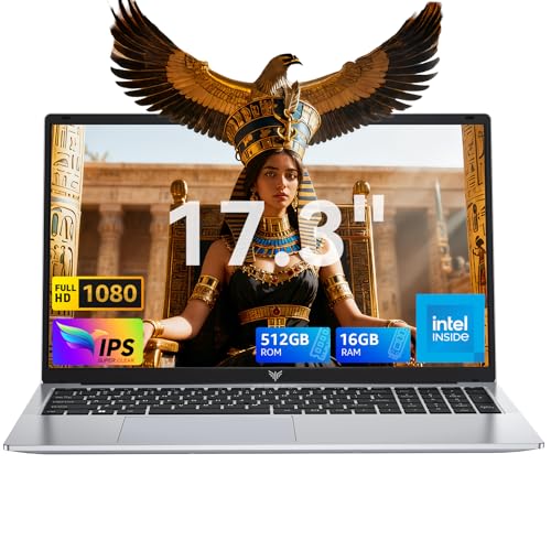 ACEMAGIC 2025 AX17 PC Portatile 17,3 Pollici 16GB Ram DDR4 512GB SSD,Alder Lake N95,Fino a 3,4 GHz,1080 IPS Full HD Laptop,WiFi,HDMI,pertura e chiusura 180°,Telecamere per la privacy,Argento