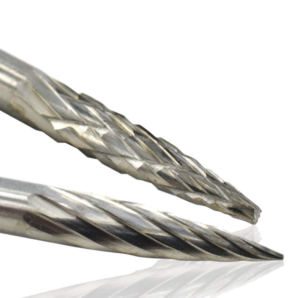 10 stücke Wolframkarbid Rotary File Set 3x3mm einzelner Schnitt Doppelschnitt Rotary Burr Set für Rotary Zubehör Set-10 stücke l doppelt schnitt
