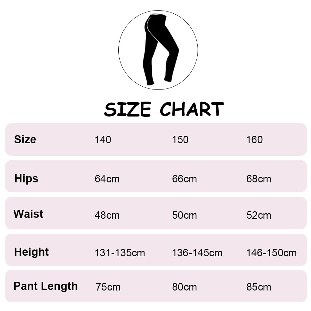 Vicloon Leggings Sportivi Nero da Bambino, Elastici Comodi per Yoga, Danza, Esercizio, Jogging, Balletto e Ginnastica
