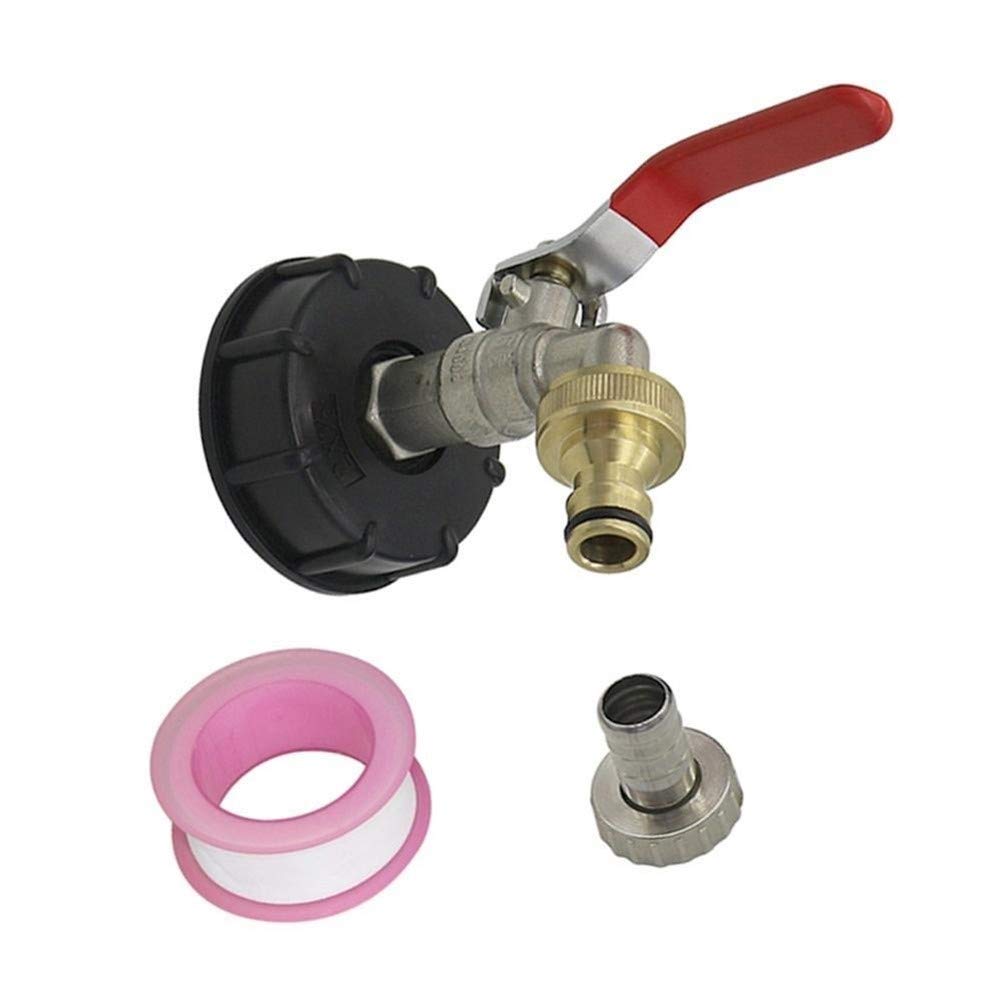Złącza wody ogrodowej Adapter kranu spustowego 60 mm gwint żeński do 1/2 "gwint męski IBC zestaw adaptera zaworu zbiornika żelazny mosiężny kran (kolor: 1) (1)