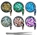 YHSWIN Set di paillettes per unghie a 6 colori, per nail art, in lamina d'oro, adatto per decorazioni fai da te su viso e corpo (6 colori ogni 1 scatola + 1 pinzetta)