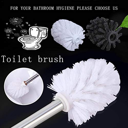 Replacement Toilet Bowl Brush Head, Easy Screw-On Design for Bathroom Storage - Sturdy Stiff Bristles Make Deep Cleaning Simple - White - Thumbnail 5