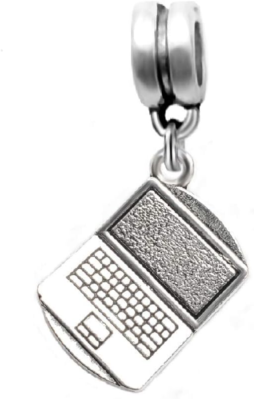 Dangle Computer Laptop Keyboard Charm Bead