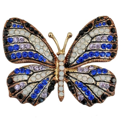 Image of 4Pcs Set Empress Monarch Winged Butterfly Crystal Rhinestones Brooch Pin
