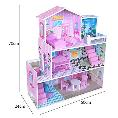 WanuigH Puppenhaus Spielzeug Spiel Haus Spielzeug Schloss Haus Modell DIY Puppen Haus Haus Holz Puppen Haus Modell 3D… – Bild 8