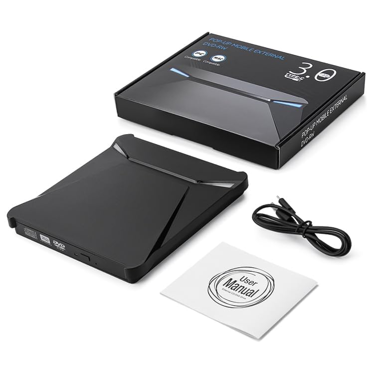 Unidad externa DVD/CD USB 3.0 Tipo C para Laptop miniatura 6