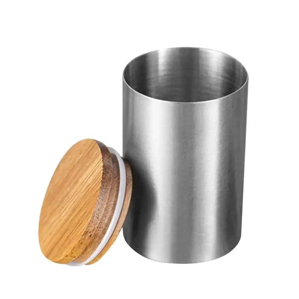 2 Stück 250 ml Edelstahl luftdicht Müslibehälter Vorratsdosen Set Teedose Behälter mit Deckel für Kaffeebohnen Zucker Trockenmilch