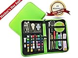 WooCrafts Sewing Kit for Travel,Home,Emergency - Mini Sewing Supplies Kit for Kids,Girls,Adults,Beginners - 18 Spools Polyester Thread,Needle Threader,Seam Ripper,Quilting Thimbles,etc.