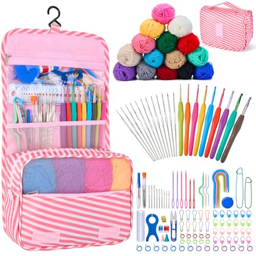 La Mejor Recopilación de Tejido más recomendados. 43 Lukovee Tejido Crochet Kit, 133PCS Kits de Tejido de Gancho con Hilos Tejer 15 Colores, Ganchillo Accesorios, Bolsa de Almacenamiento, Ganchos Crochet para Principiantes Niños,...