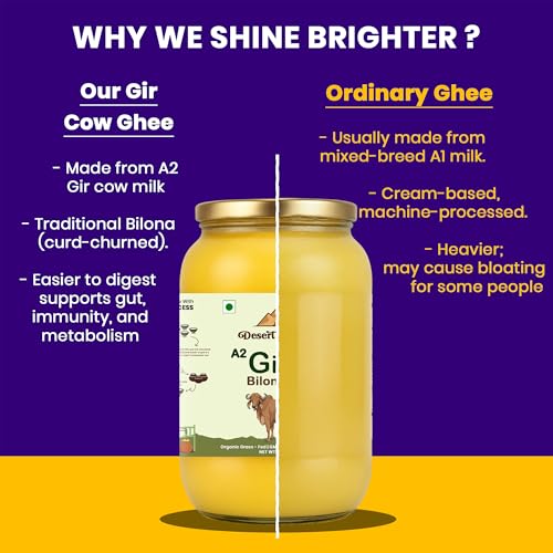 Image of Desert Native A2 Gir Cow Vedic Bilona Cultured Ghee | Pure & Traditional, Steel Can