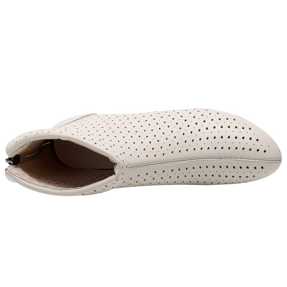 Femmes Élégant Bloc Talon Bottines Respirant Évidé Été Bottes Chukka Escarpin