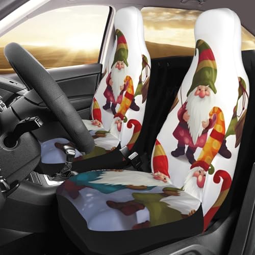 Housses de siège avant de voiture de luxe imperméables antidérapantes nains Noël