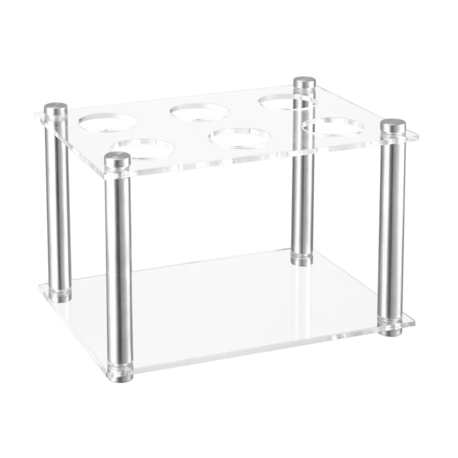 Snorvixre Multipurpose 6 Slot Acrylic Holder for Flavor Cartridges Space Efficient Transparency Beverage Cartridge Rack Acrylic Flavor Cartridges Rack