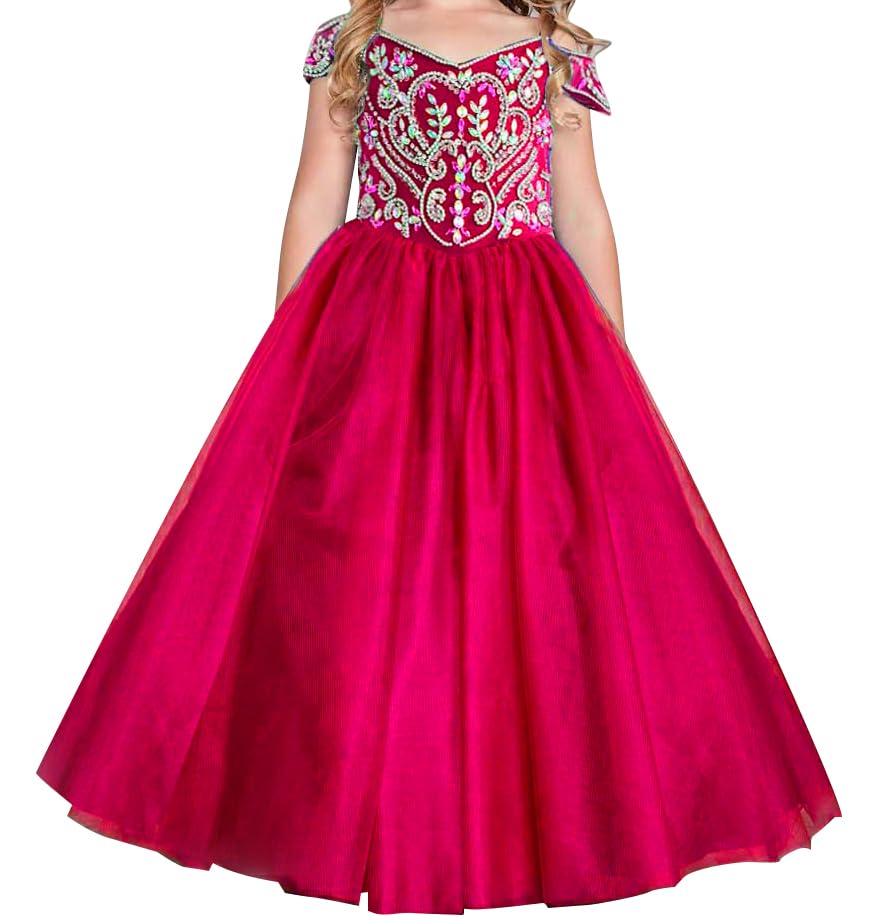 Jenniferwu Girl Lace Dress for Kids Wedding Bridesmaid Pageant Party Prom Formal Ball Gown Princess Puffy Tulle Dresses