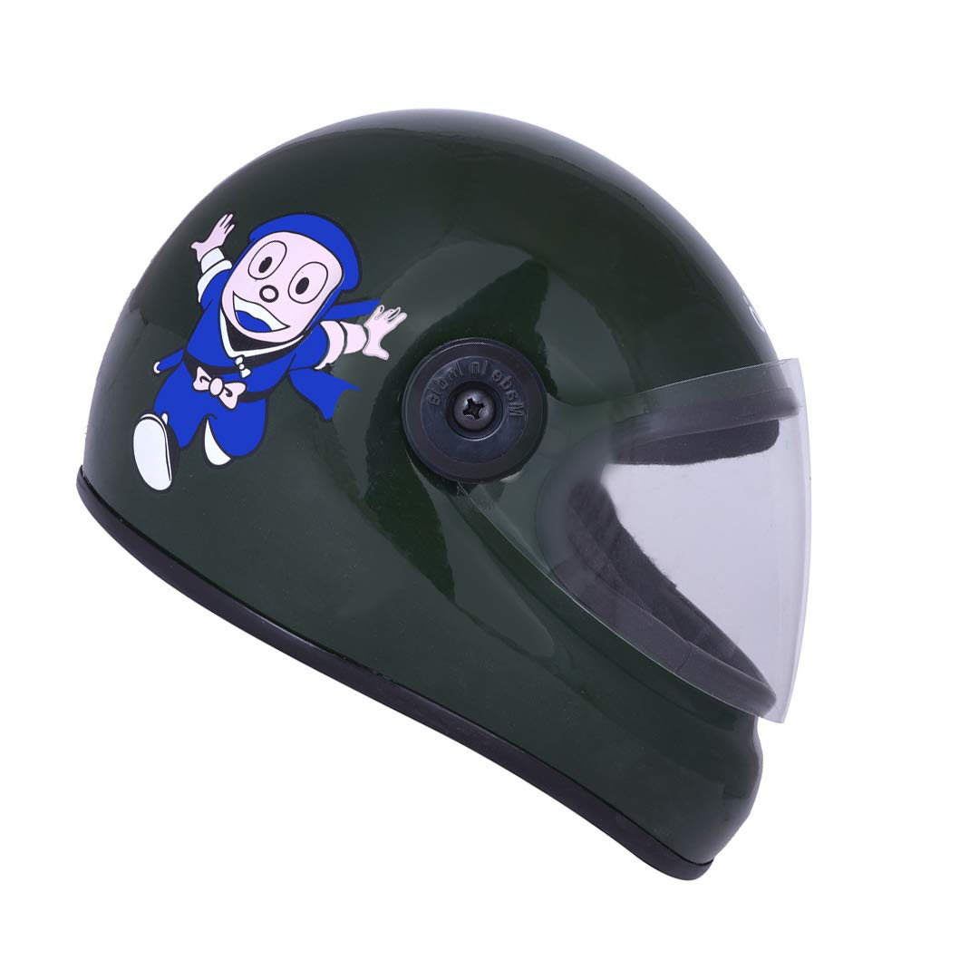 western era Stylish Cartoon Full Face Helmet for Kids || Baby Safety and Comfort || (3-12 Years) (Green Glossy)-picture-17