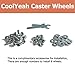CoolYeah 2 inch Swivel Plate PVC Caster Wheels, Premium Casters (Pack of 8, 4 with Brake & 4 Without)