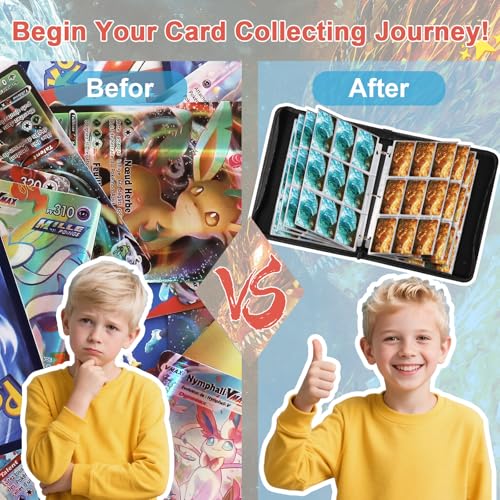 Image of Dragon 9 Pocket Trading Card Binder Album, Holds 900 Cards with 50 Removable Double-Sided Sleeves, Waterproof PU Leather Zipper Binder for TCG, MTG, Sports Cards