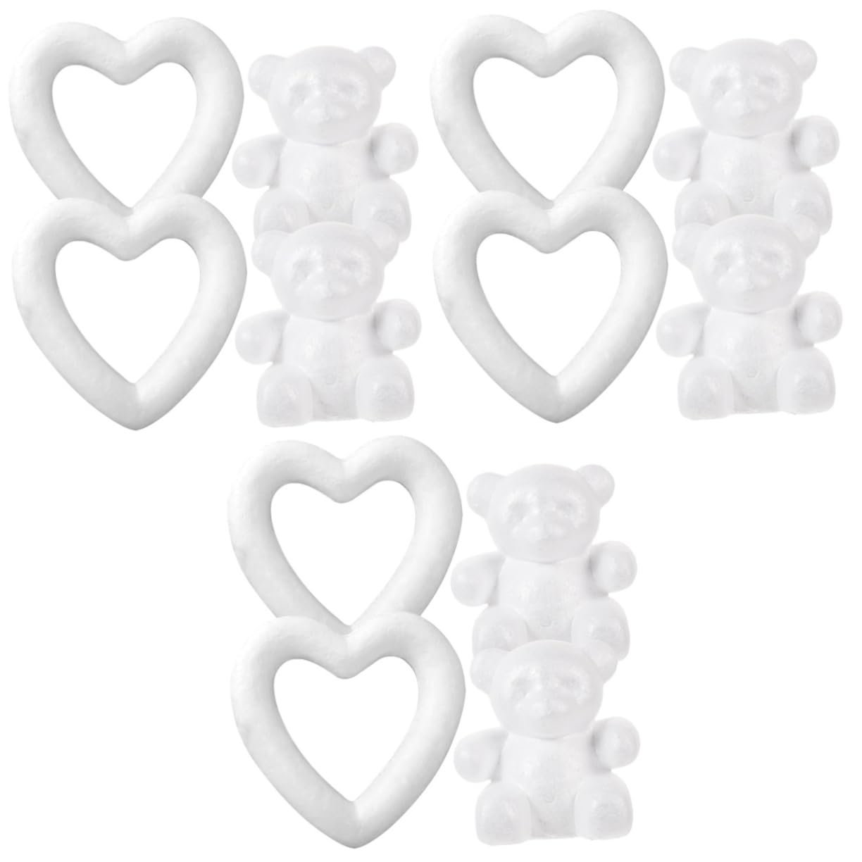 Artibetter 3 Sätze Schaummodell Bear Peach Heart Schaumstoffe Tragen Unvollendetes Schaumstoffhandwerk Klein Geformt Schaumform Tragen Bärenförmiges Handwerk Schäume Handwerk Weiß 4 Stück * 3