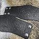 HiiFeuer 2 Stück Wikinger geprägte Kunstleder Manschette Armband, Nordischem Retro Cuff Bracelet Armbänder, Nordic Mjolnir Vegvisir Muster Manschette Armreif Wristband (Mjolnir Schwarz)