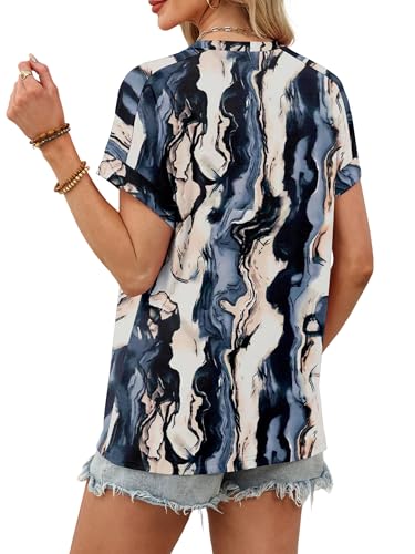 Image of WIHOLL Womens Tops Short Sleeve Shirts Summer Outfits 2026 Spring Dressy Casual Clothes Clothing
