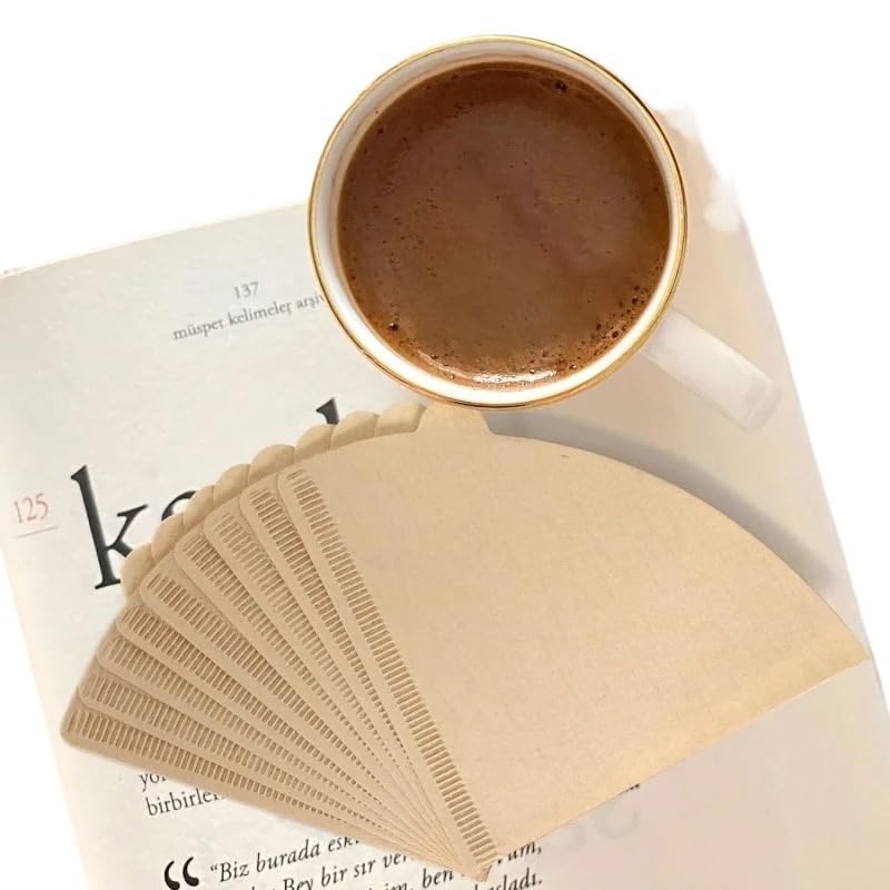 100 filtri carta caffè a V V01 V02 per moka ed espresso | Carta polpa legno naturale filtra sedimenti amari, regala gusto più pulito e morbido per il caffè quotidiano(V01,100pcs)