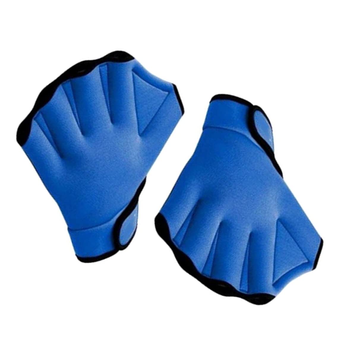 CAKEEYUM Swimming Hand Paddles Training Swimming Gloves Fingerless Webbed Water Resistance 1 Pair Gloves Blue PaddlesSwimming Hand Paddles Fingerless Webbed