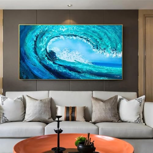 Affiches et impressions de vagues bleues abstraites décoration murale chambre 50 x 70