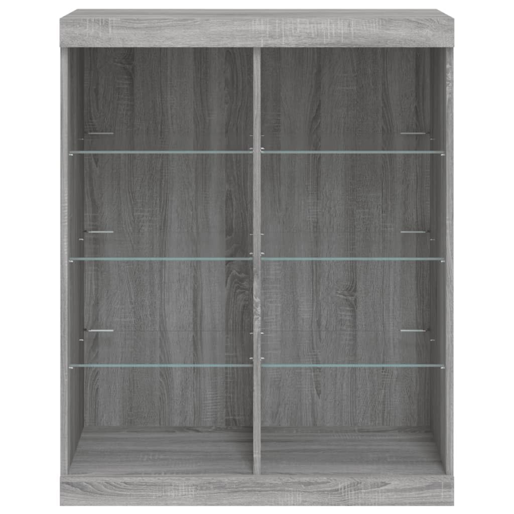 Madera resistente con luces LED para salon Gris Sonoma 81x37x100 cm