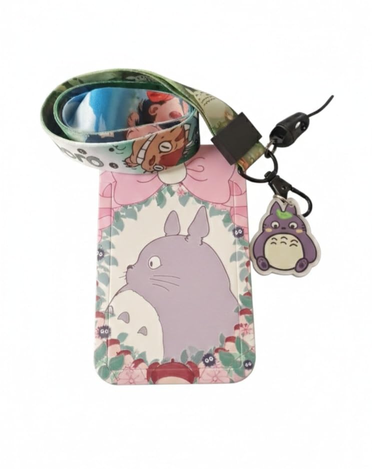 Porte-Carte Badge Totoro – Inspiré Esprit de la Forêt Japonais – Porte Badge avec Cordon – Accessoire Mignon Bureau, École & Travail