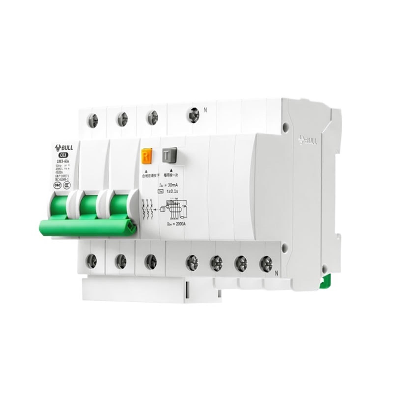 Disjoncteur différentiel LBE5-63A 3P+N 32A pour tableau électrique domestique