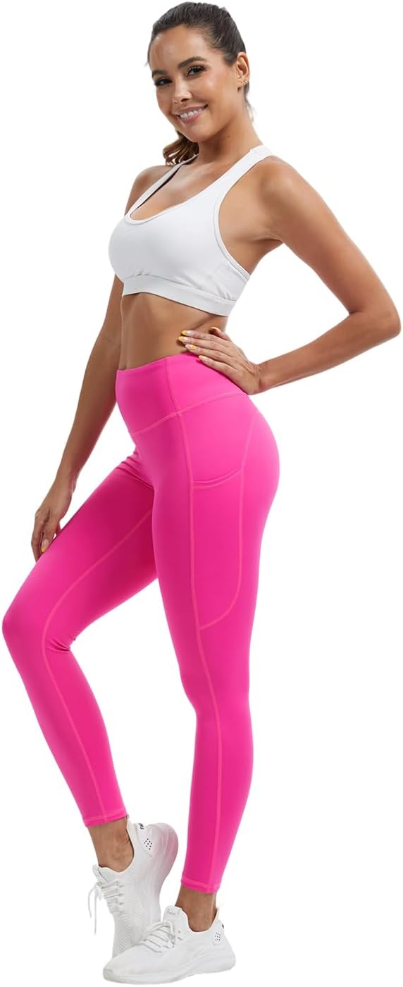 High Waisted Full Length Leggings with Pockets for Women, Tummy Control 4-Way Stretch Moisture Wicking Yoga Leggings - Image 6