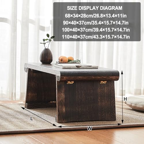 Table basse simple pliable marron 100x40x37cm pour thé et sol - 3