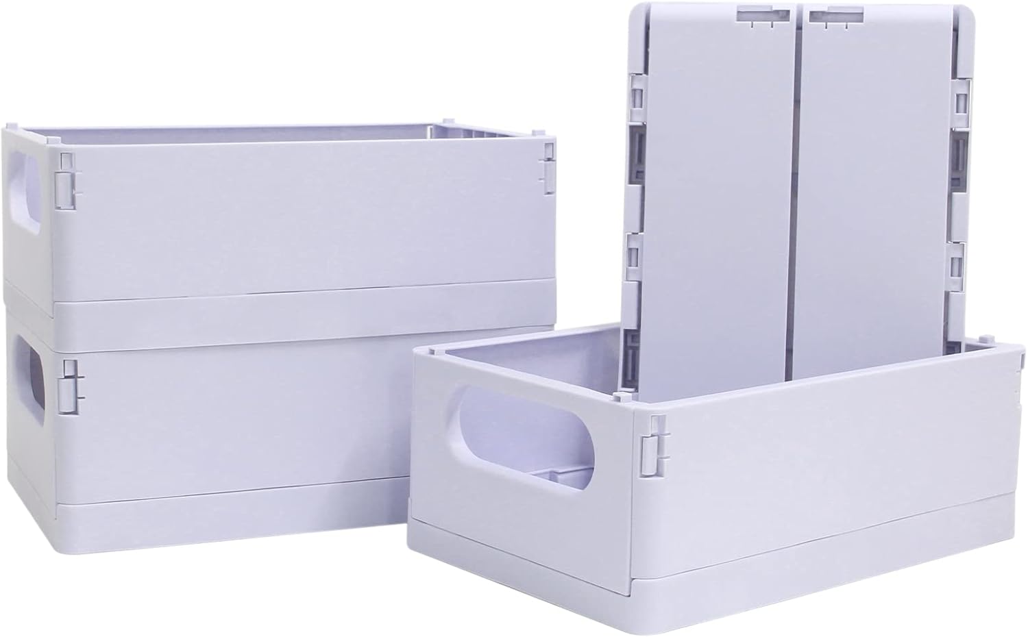 Folding Baskets Plastic Shelf Storage Organizer, Durable