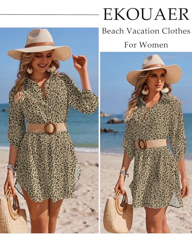 Image of Ekouaer Swimsuit Coverup for Women Bathing Suit Cover Up 2026 Summer Beach Vacation Outfits
