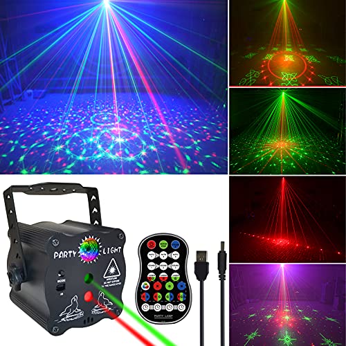 Party Lights, Mini Disco Ball DJ Light with Remote Control Stage, Portable Sound Activated Led Strobe Lamp for Indoor/Outdoor Parties Rave Xmas Halloween Club Decorations Show Home Bar Birthday Gift