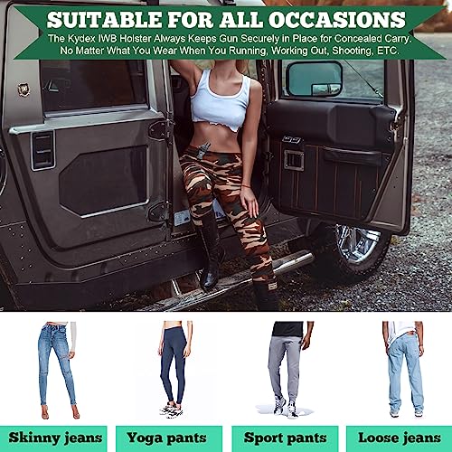 Glock 19 Holster Iwb Carbon Fiber Kydex Holster Fit: Glock 17 19 19X 44 45 Gen 3 4 5 & Glock 23 32 Gen 3 4 Pistol, Inside Waistband Concealed Carry G17 G19 G19X G23 G32 G44 G45, Adj. Cant & Retention #TOP5