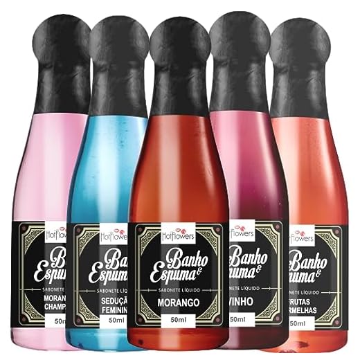 Kit 5 Espumas de banho relaxante para Banheira Hidromassagem, Spa, Sabonete Líquido Banheira Hidro 50 ML Hotflowers