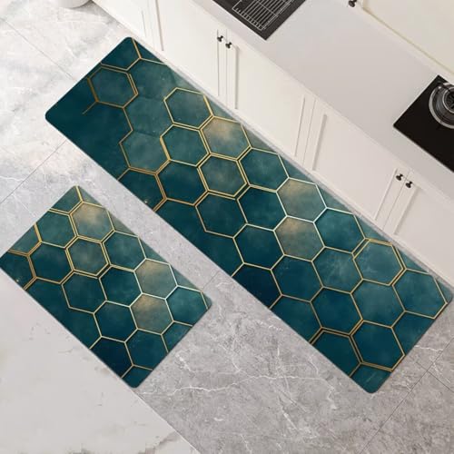 Alfombras de cocina lavables para transformar tu pasillo, comedor y lavandería con estilo teal 2