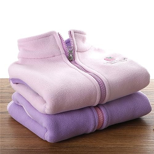 Girl Fleece Waistcoat Cute Strawberry Print Sleeveless Warm Vest Kid Fall Winter Full Zipper Outerwear with Pocket3