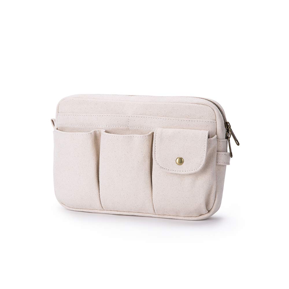 YONBEN Storage Bag-arge Cosmetic Bag for Women, Travel Makeup Bag, Zip Up Bag, Cute Makeup Bag - Pure Cotton Canvas - Can be Suspended - Perfect