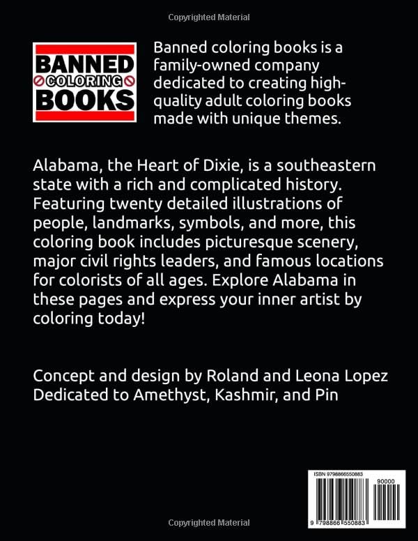 Alabama Adult Coloring Book: 20 designs of Alabama for nature and history lovers to relieve stress, improve relaxation, and increase tranquility (The 50 States) - Image 2