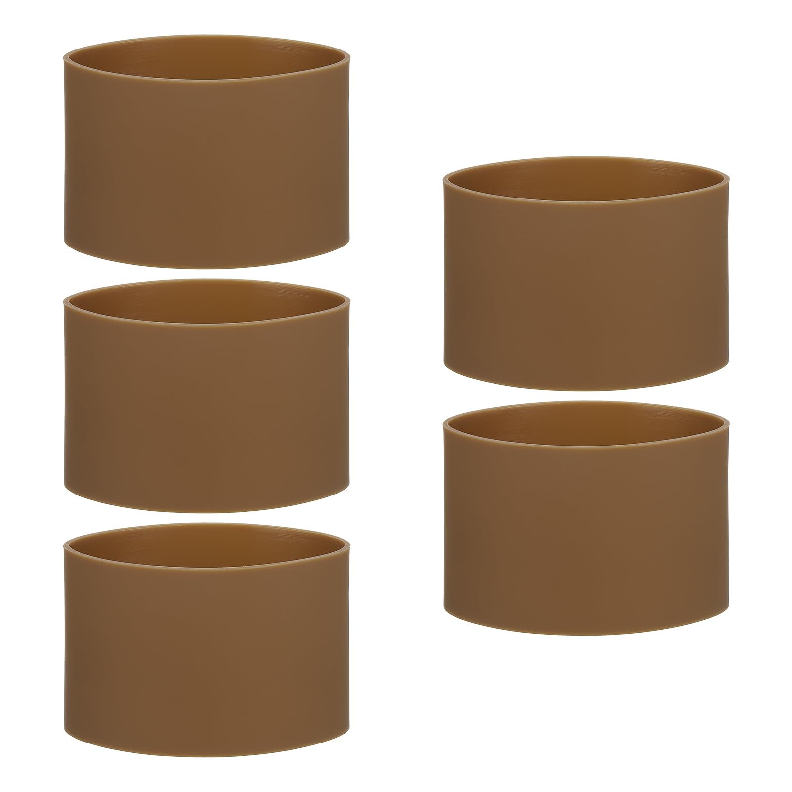 sourcing map 5Pcs Silicone Rubber Bands Non-Slip 3.39 Inch Flat Elastic Rubber Wrapping Bands for Books, Traps, Art, Wrapping Paper, Cord Wraps, Brown