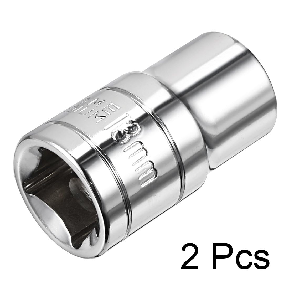 TOP-VIGOR 2Pcs 1/2-Inch Drive 13mm 6-Point Shallow Socket, Metric, Cr-V Drive Socket for Auto Repairing and Household - Image 3