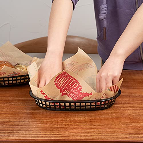 11 X 7 Inch Fast Food Baskets, 10 Oval Deli Baskets - Microwave Safe, Dishwasher Safe, Black Plastic Serving Baskets, For Burgers, Fries, Sandwiches, And More - Restaurantware, 10 Count (Pack Of 1) #TOP7