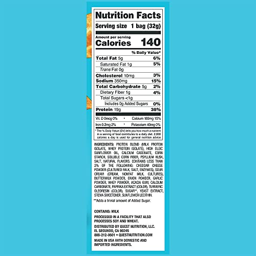 Image of Quest Protein Chips - Cheddar & Sour Cream (8 Bags)
