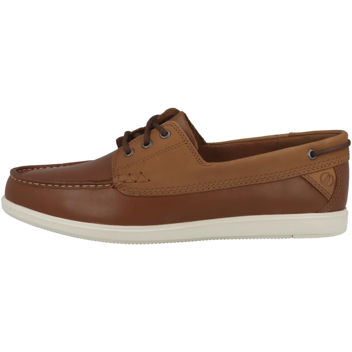 Clarks Bratton Boat Mens Dark Tan Lea, 6.5