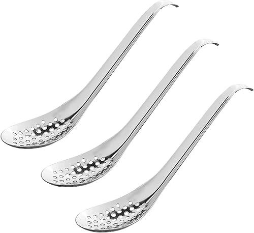 Cuchara de caviar, cuchara de esferificación de acero inoxidable, utensilios de cocina, cucharas pequeñas ranuradas para sacar aceitunas, para