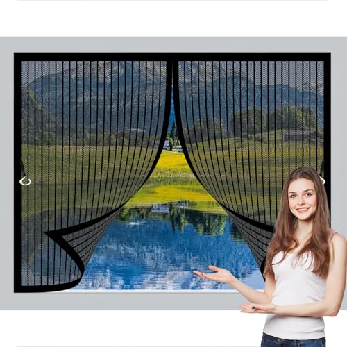 Moustiquaire enroulable 195 x 180 cm noire pour fenêtres et portes - 3