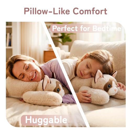 Image of Niuniu Daddy Weighted Stuffed Animals, Ragdoll Cat Plush Pillow for Kids | 20 in 3.3 lbs, heavy sensory lap pad, lying body pillow for sleeping, machine wash, huggable gift, cute plushies